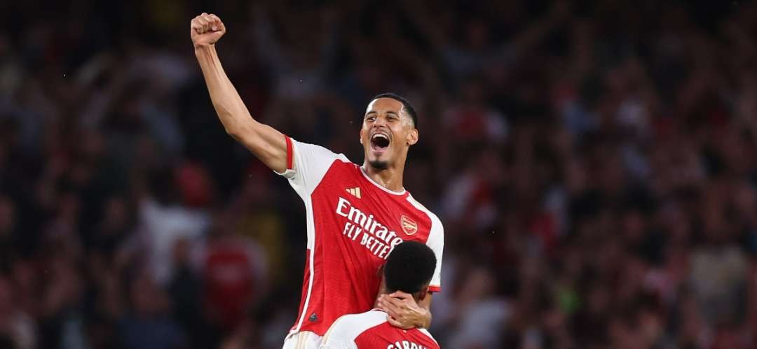 William Saliba menarik diri dari skuat Timnas Prancis karena cedera ibu jari kaki. (Foto: Twitter/@Arsenal)