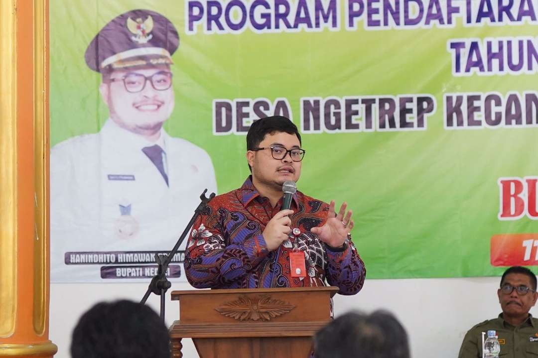 Bupati Kediri Hanindhito Himawan Pramana menargetkan seluruh sertifikat tanah melalui Pendaftaran Tanah Sistematis Lengkap (PTSL) bisa tuntas dalan dua tahun. (Foto: Istimewa)