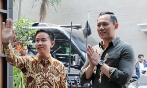 Bakal calon wakil presiden Gibran Rakabuming Raka, menemui  Ketua Umum Partai Demokrat AHY, kembangkan etika berpolitik yang santun ( foto: Arsip BMI )