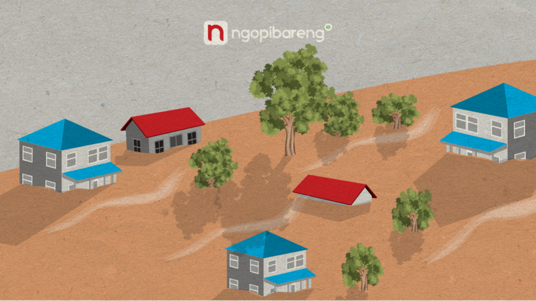 Bencana hidrometeorologi berpotensi besar terjadi saat masuk musim penghujan (Ilustrasi: Ngopibareng.id)