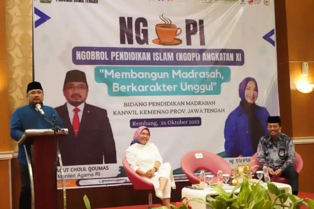 Menag Yaqut Cholil Qoumas menyatakan madrasah saat ini harus bertransformasi sebagai lembaga yang mampu adaptif terhadap teknologi digital. (Foto: Dok Kemenag)