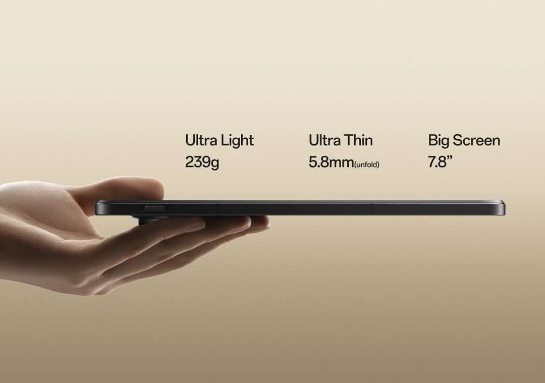 OPPO Find N3 memiliki ketebalan 11,7 mm dan 5,8 mm ketika dibuka. (Foto: OPPO)