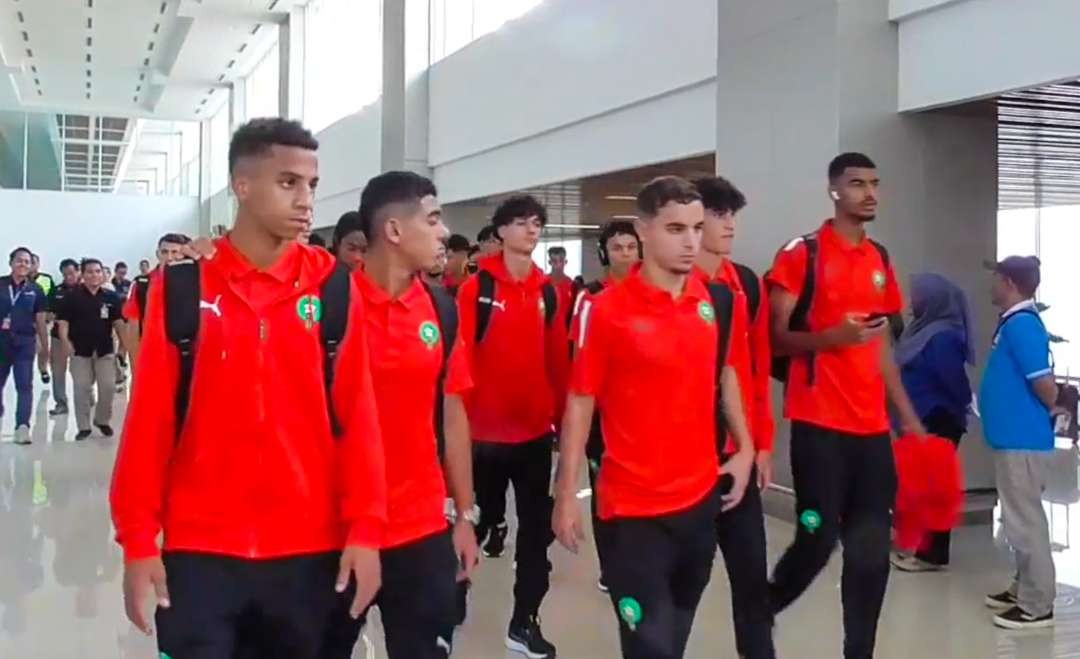 Timnas Maroko saat tiba di Bandara Internasional Juanda (Foto: Aini/Ngopibareng.id)