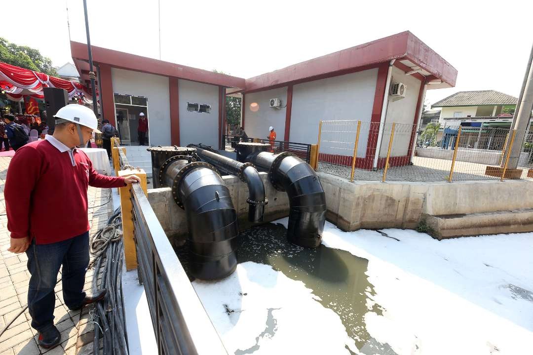 Pemkot Surabaya membangun enam rumah pompa untuk antisipasi banjir. (Foto: Humas Pemkot Surabaya)