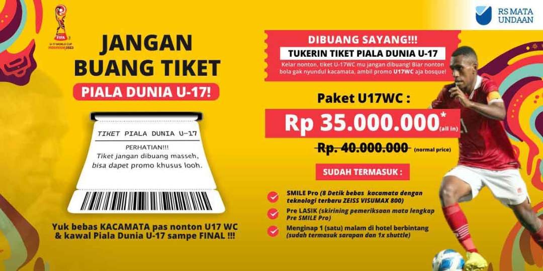 RSMU beri diskon khusus Pre Lasik untuk pemegang tiket Piala Dunia U-17. (Foto: Dok RSMU)