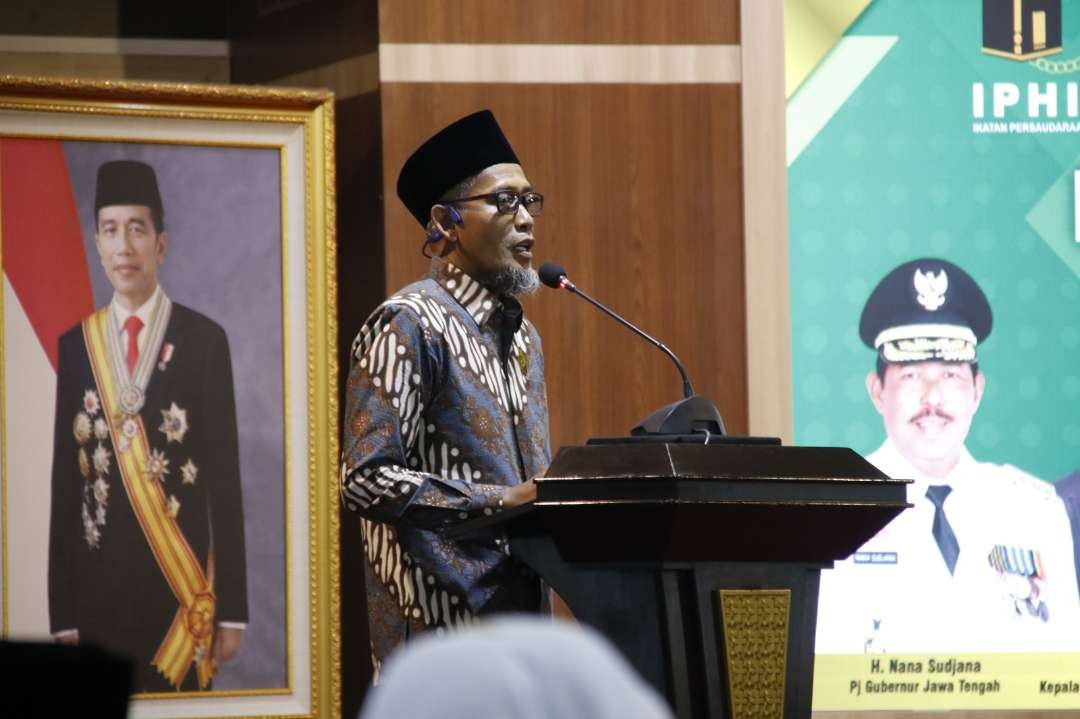 Sekda Jateng, Sumarno saat memberikan sambutan pada Rapat Kerja Wilayah (Rakerwil) IPHI Jateng di Gedung Gradhika Bakti Praja, Minggu, 12 November 2023. (Foto: Pemprov Jawa Tengah)