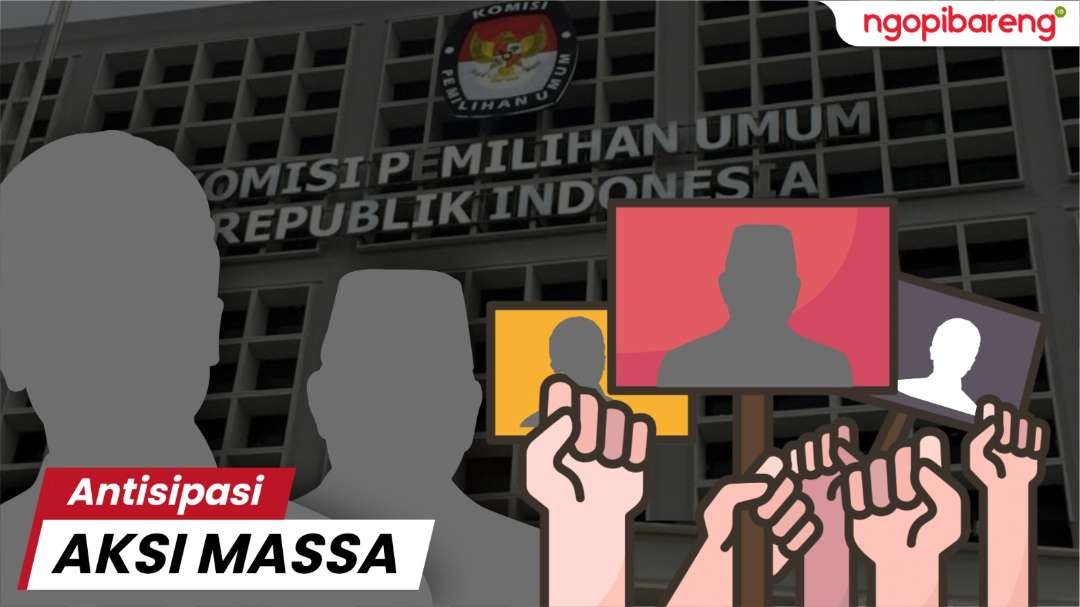 Antisipasi aksi massa kubu yang pro dan kontrak datang di Kantor KPU di Jakarta. (Ilustrasi: Chandra Tri Antomo/Ngopibareng.id)