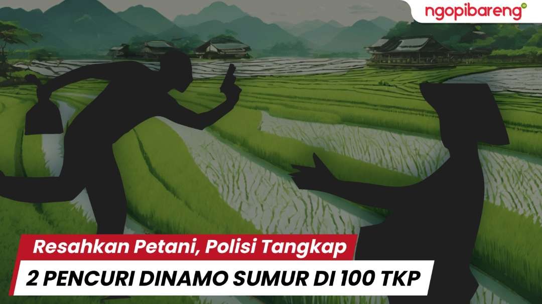 Anggota Polres Ngawi menangkap dua pencuri peralatan milik petani di areal persawahan di 100 TKP di Kabupaten Ngawi,. (Ilustrasi: Candra Tri Antomo/ngopibareng.id)