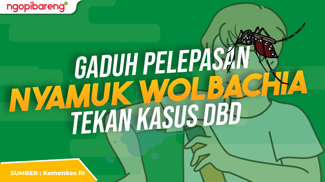 Gaduh pelepasan nyamuk Wolbachia, untuk menekan penyakit deman berdarah dengue (DBD). (Ilustrasi: Chandra Tri Antomo/Ngopibareng.id)