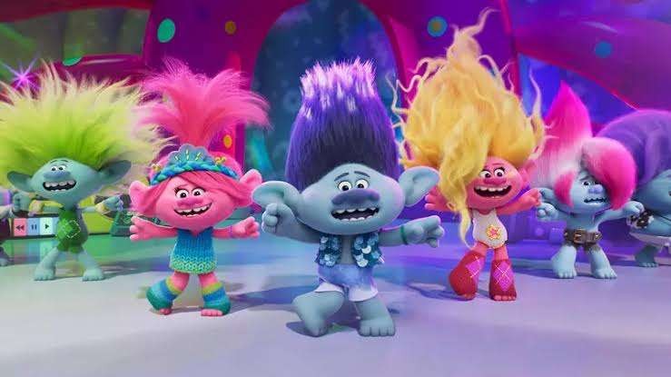 Salah satu adegan film animasi Trolls Band Together. (Foto: DreamWorks Animation)