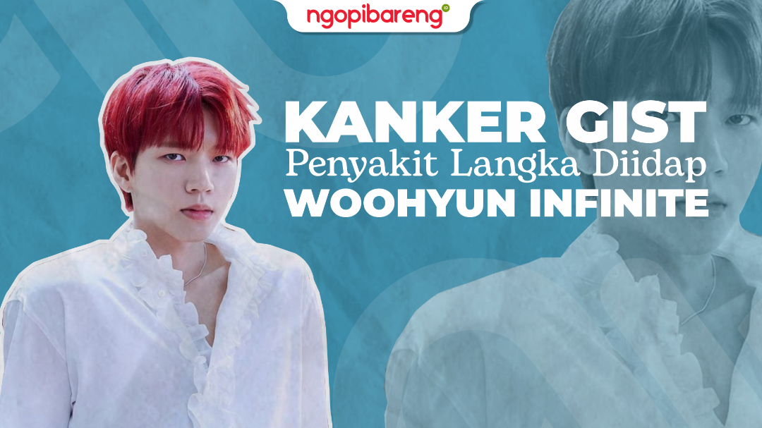 Woohyun INFINITE idap kanker GIST. (Ilustrasi: Chandra Tri Antomo/Ngopibareng.id)