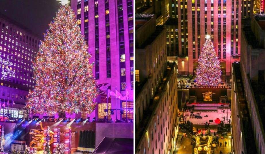 Pohon Natal Rockefeller Center New York, Amerika Serikat, akan menyala hingga 13 Januari 2024. (Foto: X)