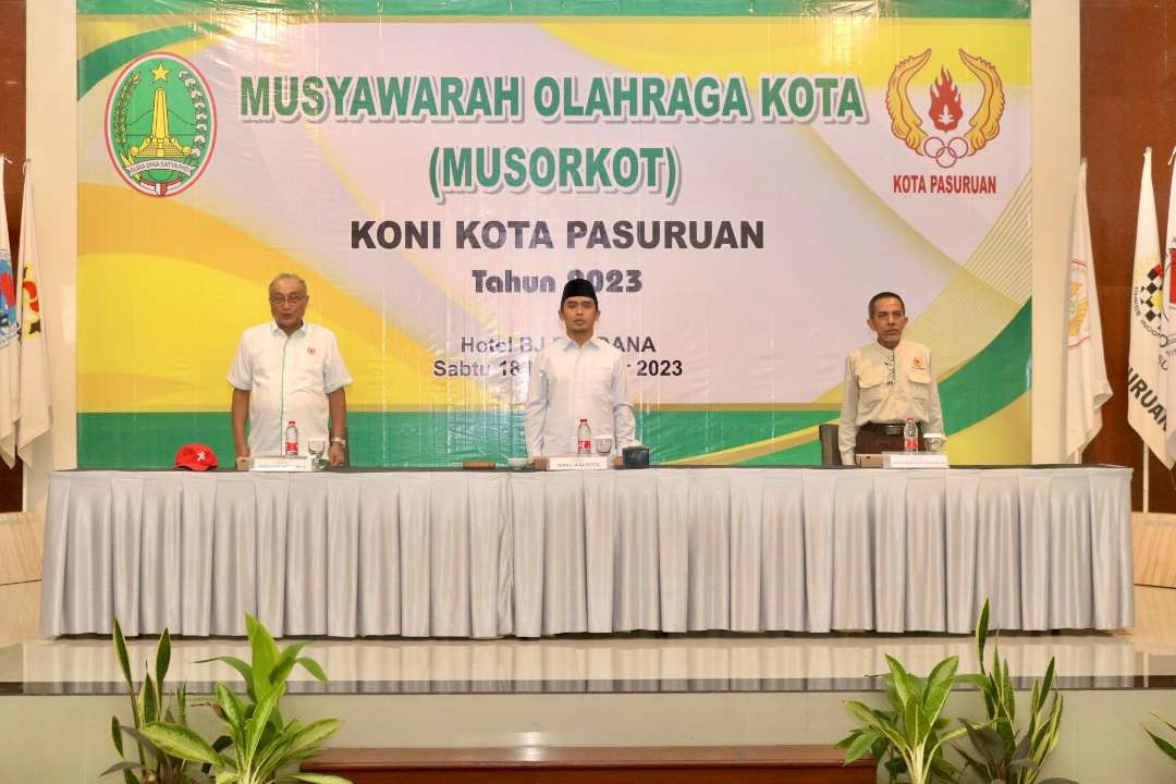 Mas Adi berharap musorkot menjadi momentum yang mampu melahirkan dan merumuskan kebijakan-kebijakan, agenda, dan proyeksi KONI Kota Pasuruan. (Foto: Pemkot Pasuruan)