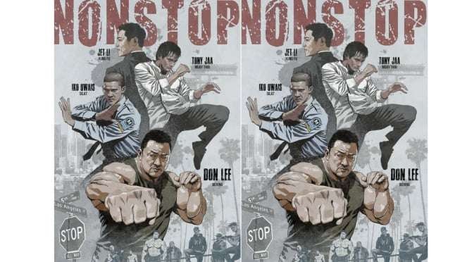 Poster Nonstop diunggah aktor Korea Selatan, Don Lee. Tampak Iko Uwais, Jet Li, dan Tony Jaa. (Foto: Instagram)