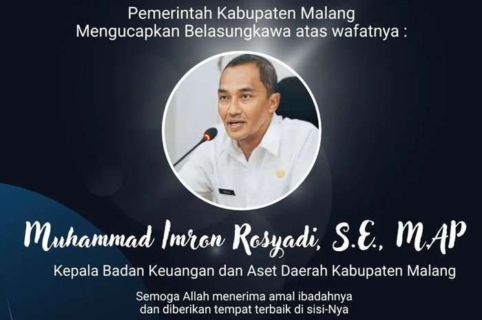 Ucapan belasungkawa dari Pemkab Malang atas meninggalnya Kepala BKAD Kabupaten Malang, Muhammad Imron Rosyadi, di ruang kerjanya di Kompleks Pendopo Agung Kabupaten Malang, Kota Malang, pada Senin, 18 Desember 2023. (Foto: Dok. Pemkab Malang/Ngopibareng.id)