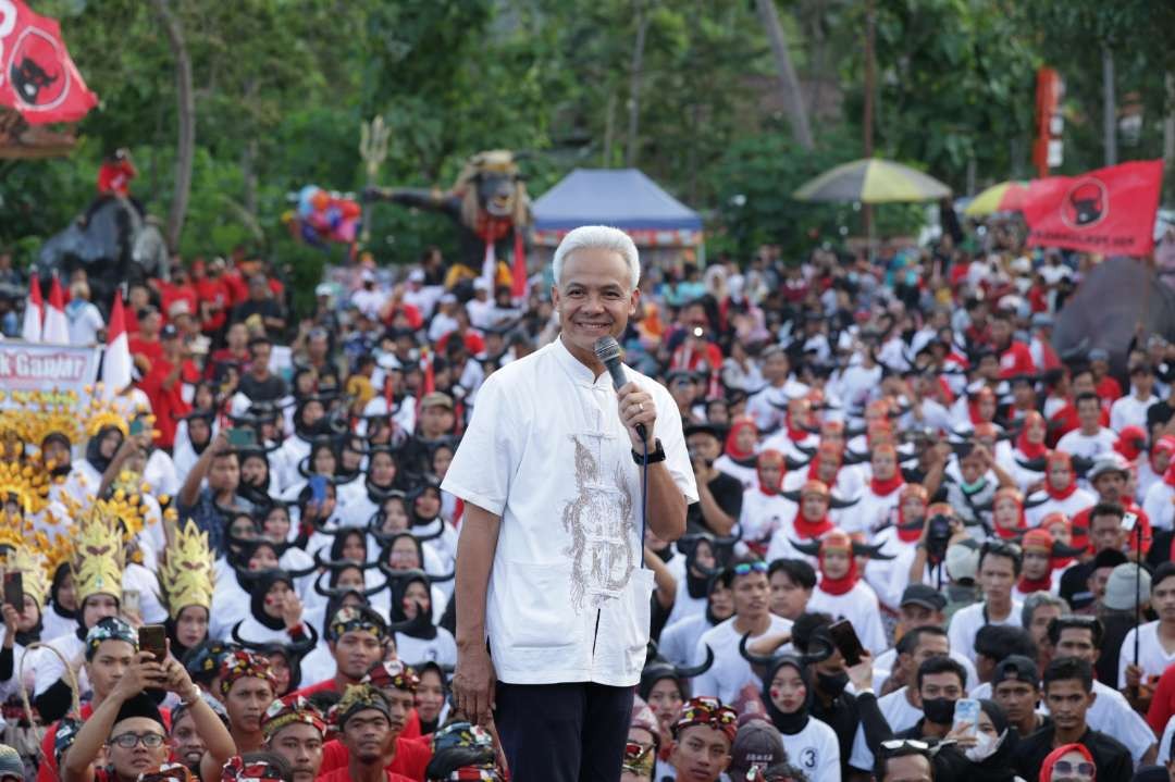 Capres 2024 nomor urut 3 Ganjar Pranowo menyiapkan tiga strategi jitu turunkan harga bahan pokok. (Foto: Tim Media Ganjar)