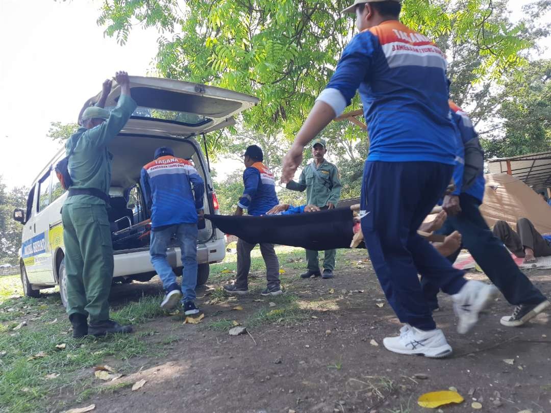 Simulasi penanganan kedaruratan kebencanaan di Bumi Perkemahan Wana Tirta - Kokobo Dander Forest, Bojonegoro, Jawa Timur, Selasa 19 Desember 2023.(Foto: dok. pepc)