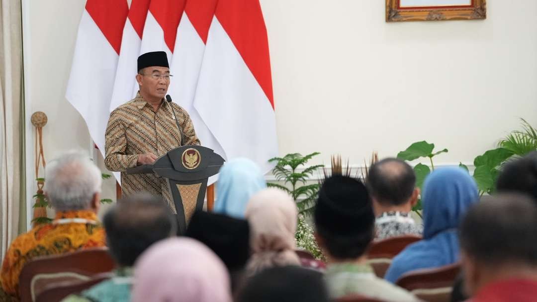 Menteri Koordinator Bidang Pembangunan Manusia dan Kebudayaan (Menko PMK) Muhadjir Effendy dalam Anugerah Revolusi Mental Tahun 2023. (Foto: Kemenko PMK)