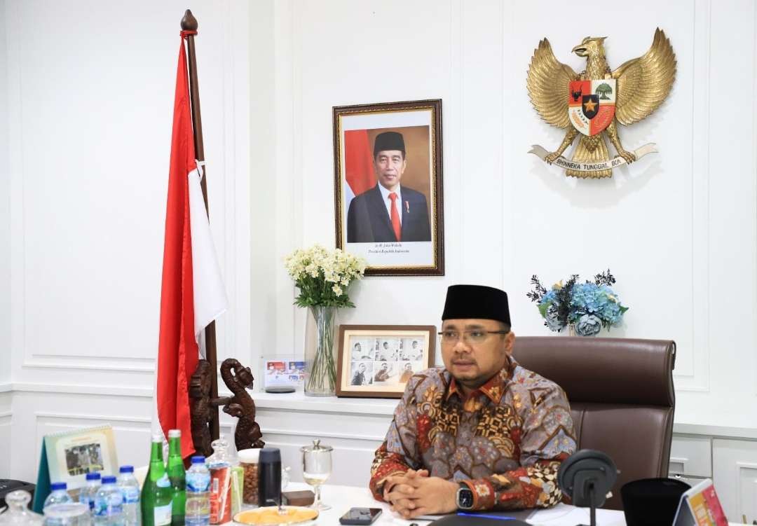 Menag Yaqut Cholil Qoumas menjelaskan, pelunasan biaya haji tahun ini bisa dilakukan dengan cara mencicil. (Foto: Istimewa)