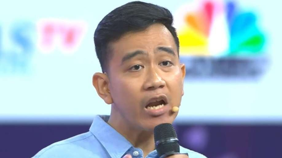 Cawapres nomor urut 2, Gibran Rakabuming Raka saat debat cawapres, Jumat 22 Desember 2023. (Foto: Tangkapan Layar Youtube KPU RI)