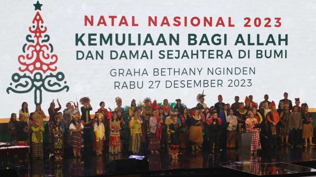 Puncak Perayaan Natal Nasional 2023 di Graha Bethany Nginden, Surabaya, Rabu 23 Desember 2023. (Foto: Fariz Yarbo/Ngopibareng.id)