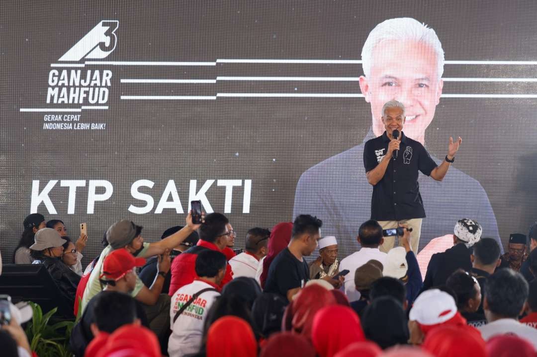 KTP Sakti, sebuah program Ganjar Pranowo, untuk mempermudah sejumlah urusan, dari pendidikan hingga usaha yang dikenalkan di Kabupaten Boyolali, pada Sabtu 30 Desember 2023. (Foto :Istimewa)