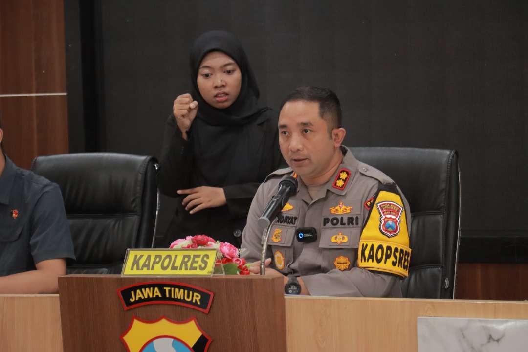 Kapolres Jember AKBP Moh Nurhidayat saat memaparkan hasil analisis dan evaluasi tahunan (Foto: Dok Humas Polres Jember)