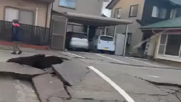 Gempa berkekuatan magnitudo sekitar 7.4 melanda prefektur Ishikawa, Jepang, 1 Januari 2024 pada pukul 16.10 JST atau 14.10 WIB. (Foto: Dok KBRI Tokyo)