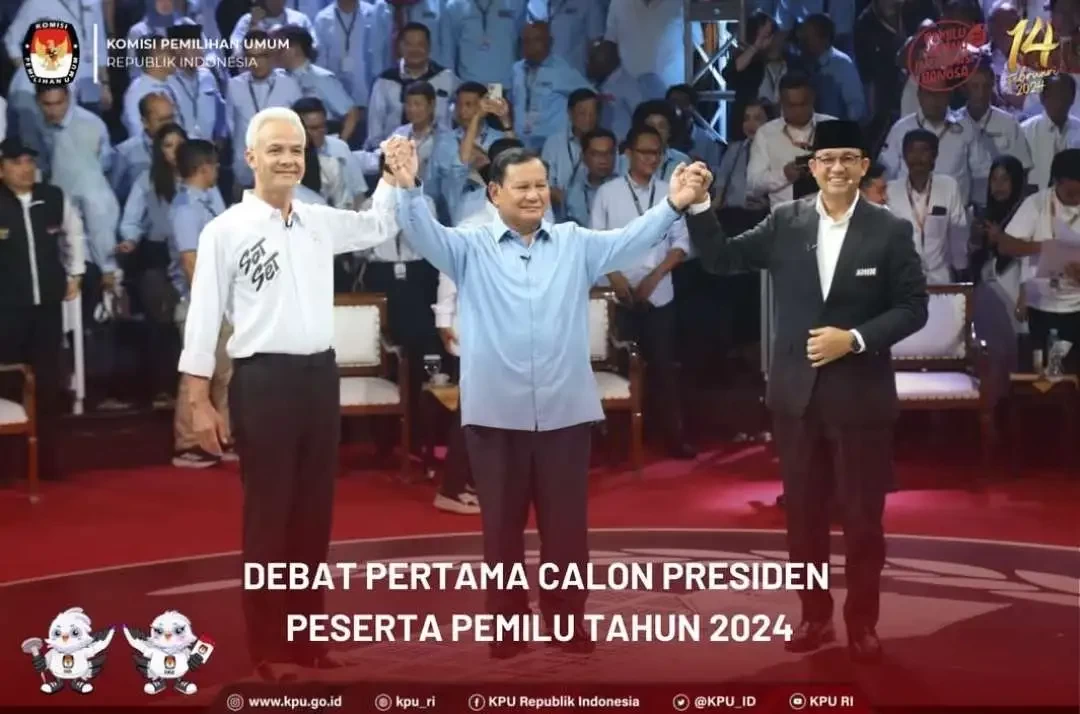 Debat capres ketiga digelar Komisi Pemilihan Umum (KPU), Minggu 7 Januari 2024. (Foto: Instagram @kpu_ri)