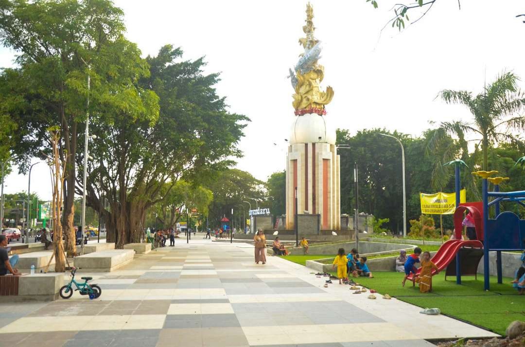 Alun-alun Sidoarjo usai direvitalisasi (Foto: Aini/Ngopibareng.id)