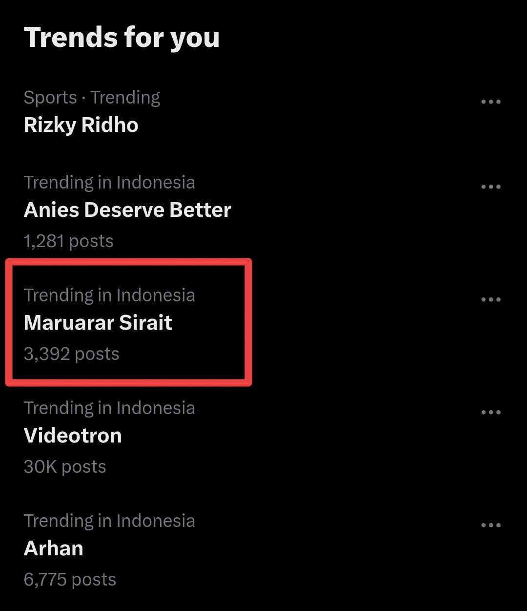 Maruar Sirait trending topik X. (Foto: Tangkapan layar)