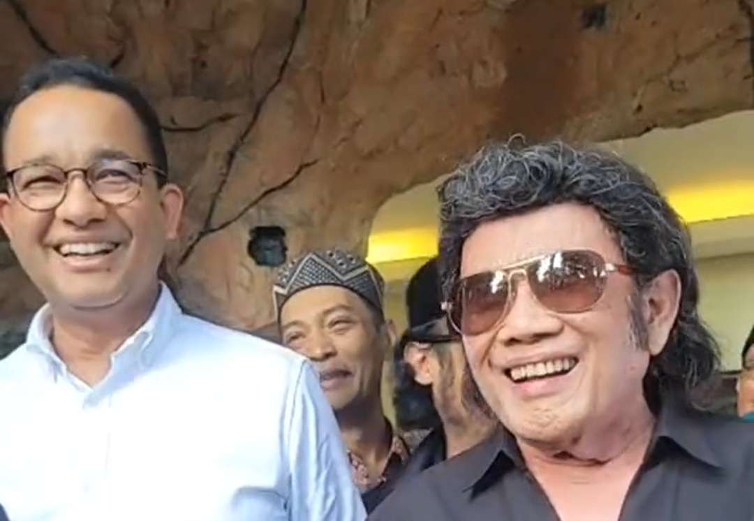 Anies Baswedan, capres nomor urut 1, berkunjung ke Studio Soneta milik Raja Dangdut Rhoma Irama. (Foto: Instagram @rhoma_official)