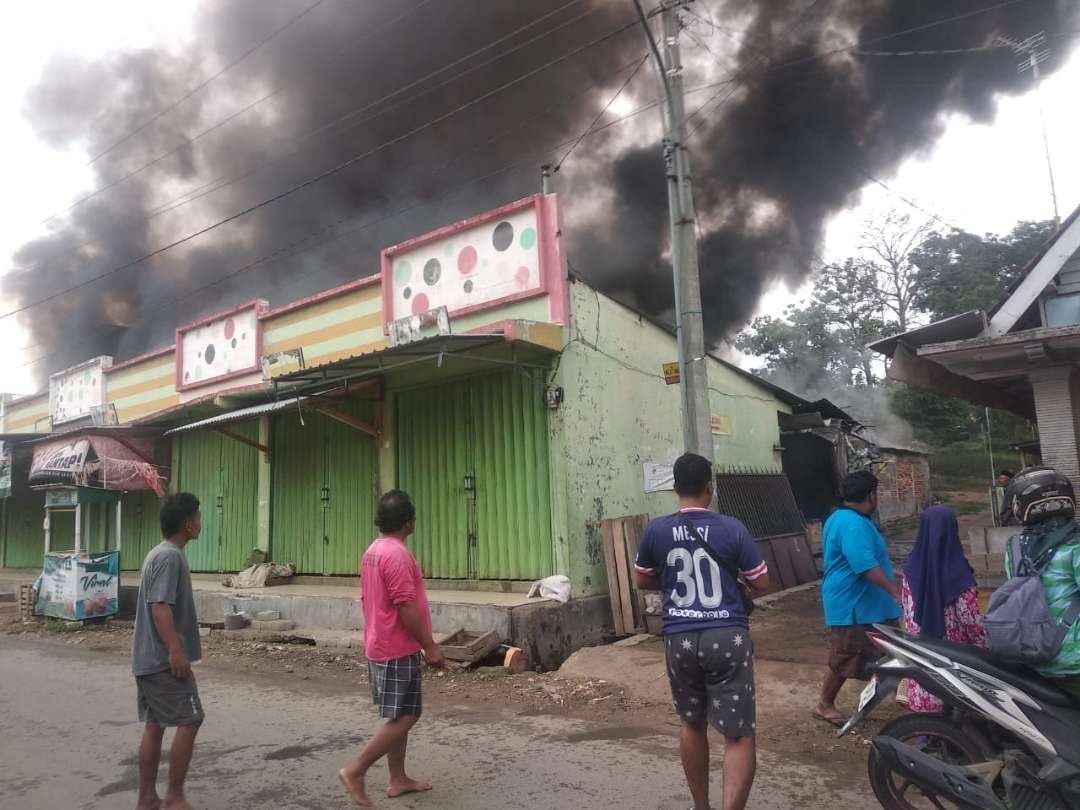 Lokasi kebakaran pasar tradisional di Desa Medang Kecamatan Blora.