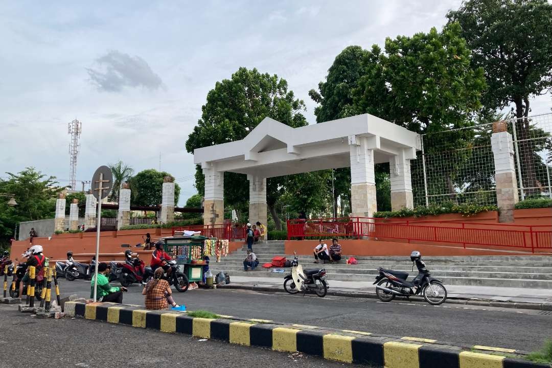 Kawasan Kota Tua yang direvitalisasi dan akan ditambahkan replika mobil AWS Malaby. (Foto: Humas Pemkot Surabaya)