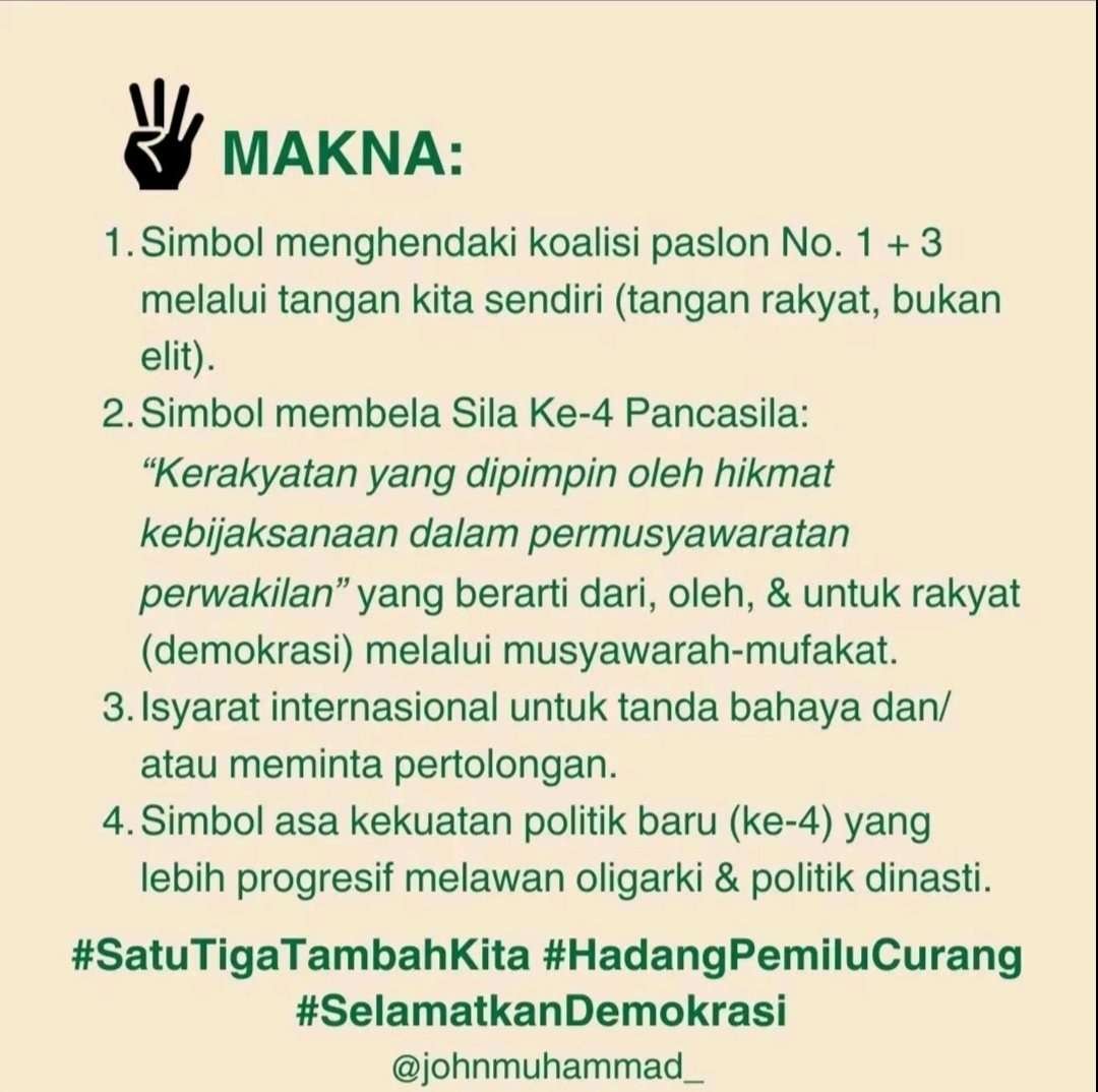 Alasan gerakan Salam 4 Jari. (Foto: Instagram @johnmuhammad)