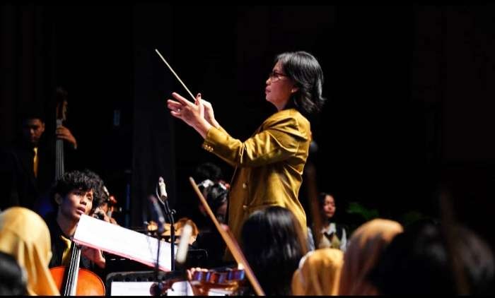 Sekolah Menengah Kejuruan Negeri (SMKN) 2 Kasihan, Kabupaten Bantul, menggelar pertunjukan orkestra bertajuk Anniversary Concert Reminiscing Memo. (Foto: Istimewa)