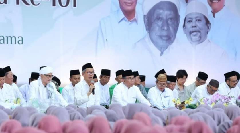 Istighosah di Pondok Pesantren Sunan Pandanaran Yogyakarta, bersama Rais Aam PBNU KH Miftachul Akhyar dan jajarannya. (Foto:adi/ngopibareng.id)