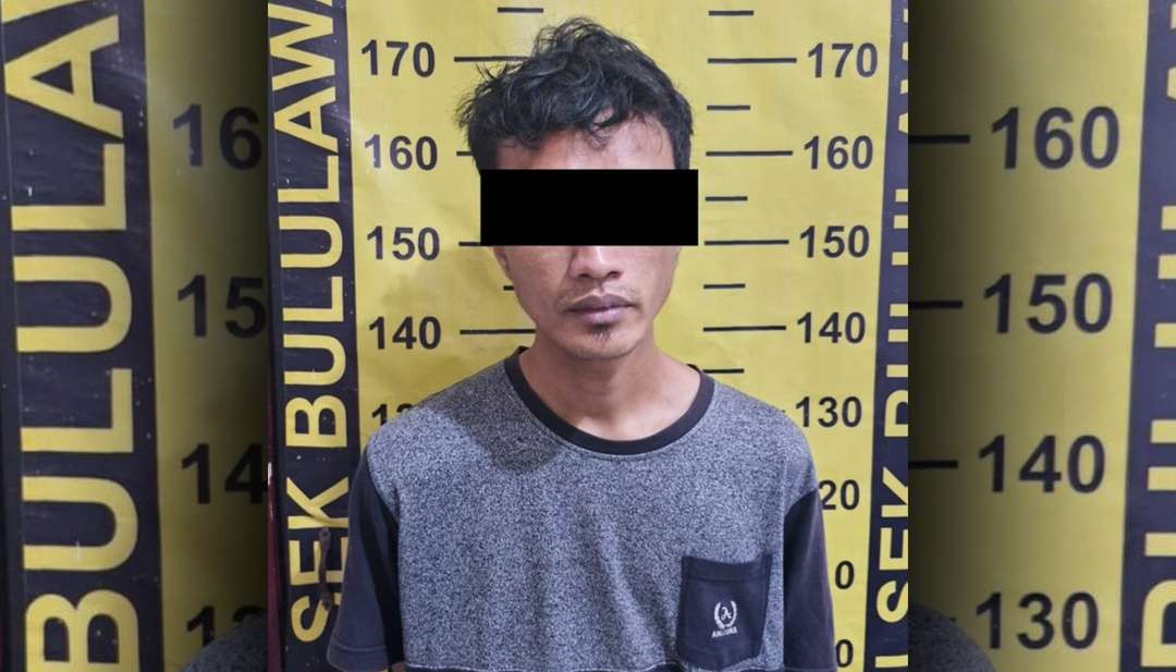 Pelaku MR, 28 tahun, warga warga Kelurahan Sememi, Kecamatan Benowo, Kota Surabaya, saat diringkus dan ditahan di Polsek Bululawang. (Foto: Dok. Humas Polres Malang/Ngopibareng.id)