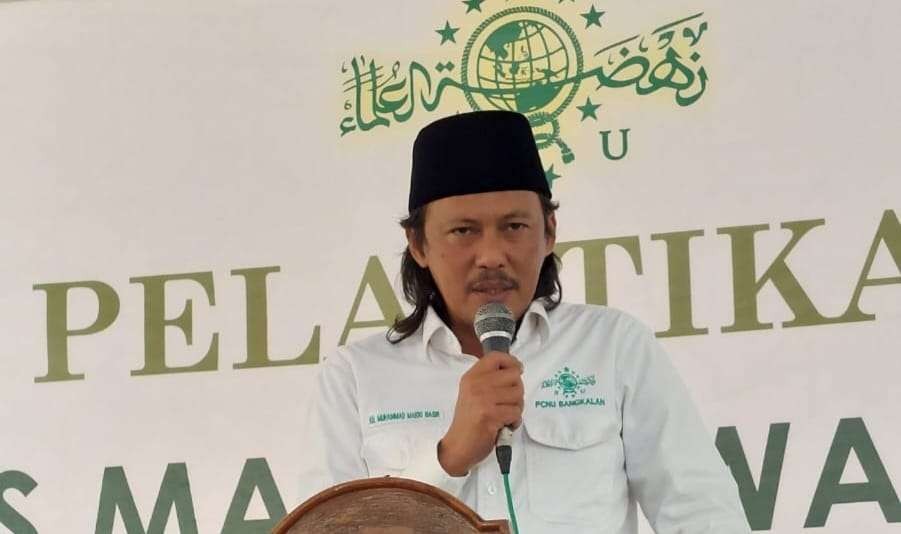 Ketua PCNU Kabupaten Bangkalan KH Makki Nasir. (Foto:adi/ngopibareng.id)