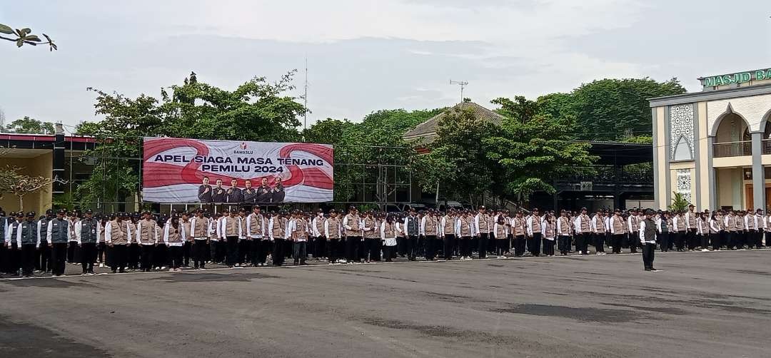 Apel siaga masa tenang Pemilu 2024 di Kabupaten Tuban, Jawa Timur. (Foto: Khoirul Huda/Ngopibareng.id)