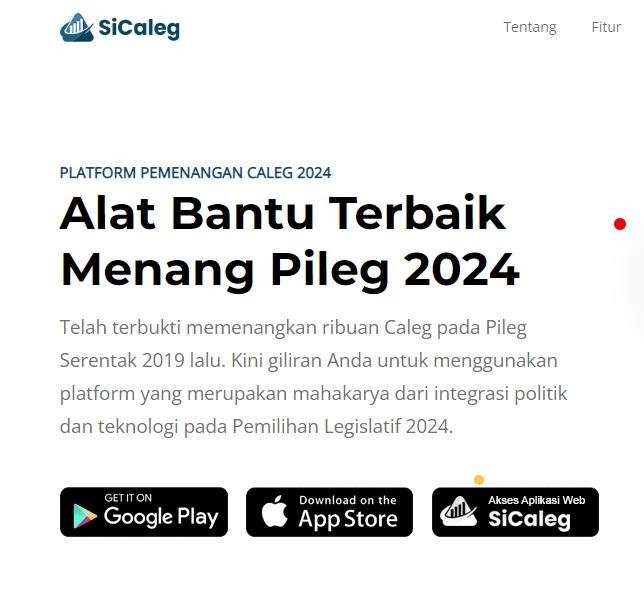 SiCaleg alat bantu untuk kenali caleg. (Foto: Tangkapan layar)