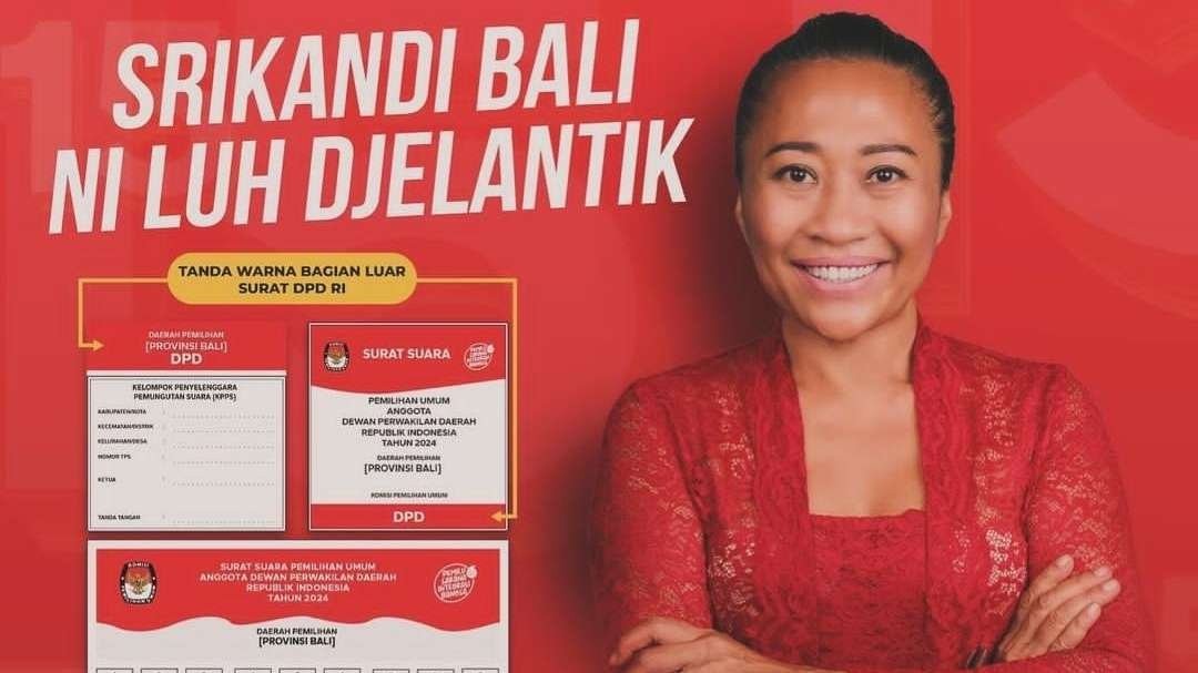 Ni Luh Djelantik mendapatkan suara terbanyak sementara, untuk Anggota Dewan Perwakilan Daerah (DPD) Bali, Rabu 14 Februari 2024. (Foto: Instagram @niluhdjelantik)