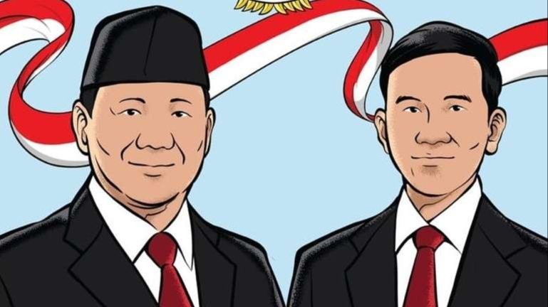 Pasangan capres-cawapres Prabowo Subianto dan Gibran Rakabuming Raka untuk sementara unggul di real count KPU, Sabtu 17 Februari 2024. (Ilustrasi: Instagram @prabowo)