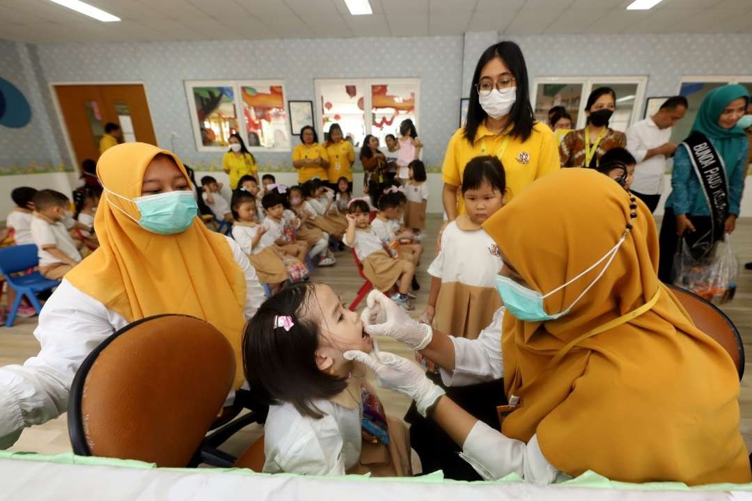 Pelaksanaan Sub PIN Polio putaran kedua di Surabaya yang sudah digelar dua hari. (Foto: Pita Sari/Ngopibareng.id)