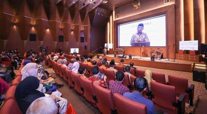 Menteri Koordinator Bidang Pembangunan Manusia dan Kebudayaan (Menko PMK) Muhadjir Effendy di acara Sosialisasi Pinjaman Biaya Pendidikan dan Penandatanganan Kerjasama Universitas Gunadarma dengan Bank DKI Jakarta di Kampus F Universitas Gunadarma Depok, Jawa Barat, Selasa 20 Februari 2024. (Foto: Istimewa)