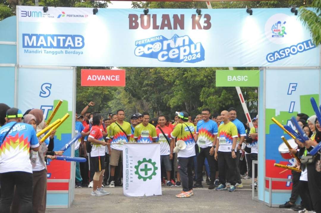 Pertamina Eco Run Tutup Peringatan Bulan K3 Nasional Tahun 2024. (foto: Ahmad Sampurno/ngopibareng.id)