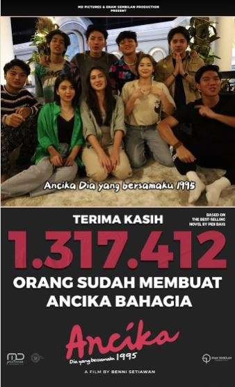 Jumlah penonton film Ancika. (Foto: Instagram)
