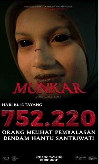 Penonton film horor Munkar tembus 700-an. (Foto: Instagram @munkarfilm)