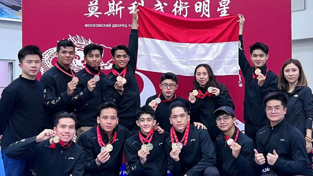 Atlet Wushu Jatim usai mengikuti Moscow Wushu Stars 2024. (Foto: Istimewa)