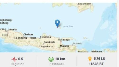 Gempa Tuban terasa guncangannya hingga Banjarmasin, Jumat 22 Maret 2024 sore. (Foto: BMKG)